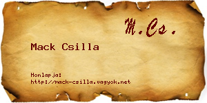 Mack Csilla névjegykártya